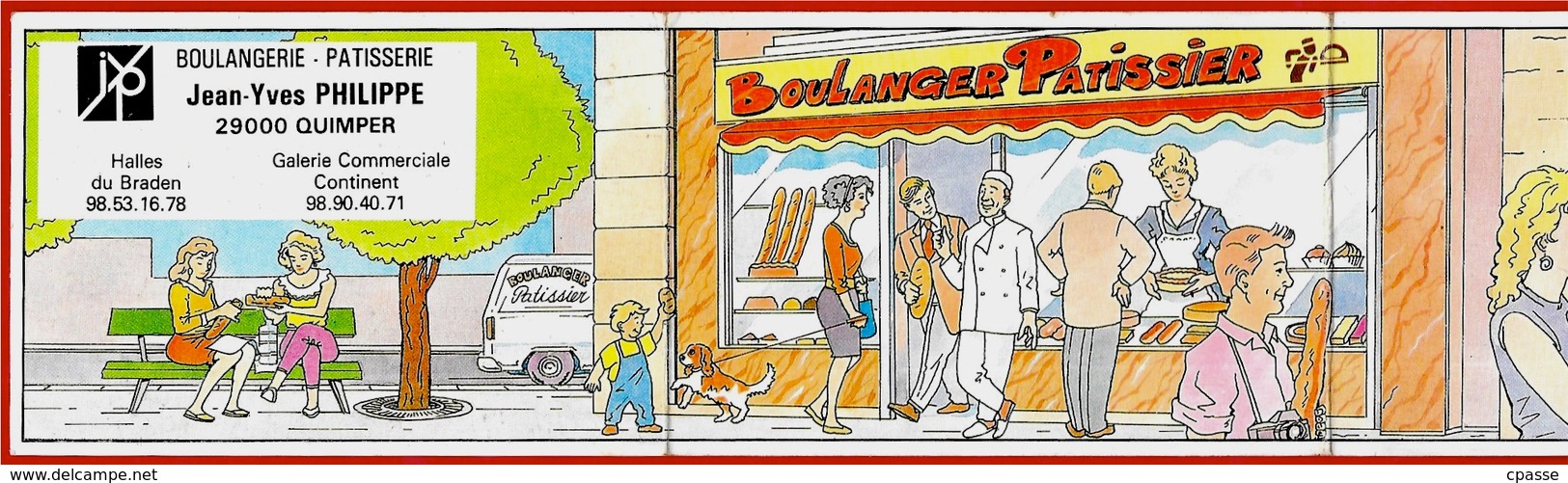 CALENDRIER Petit Format Dépliant (3 Volets) 1990 - Boulangerie Pâtisserie Jean-Yves PHILIPPE 29 QUIMPER ** Pain - Petit Format : 1981-90