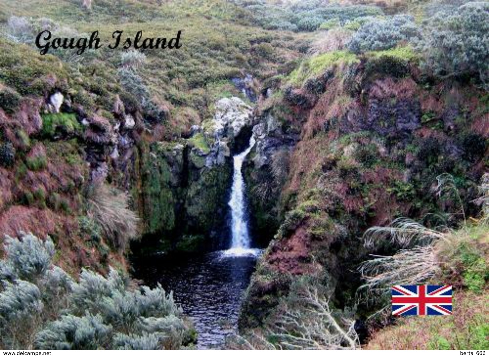 Gough Island Waterfall UNESCO New Postcard - Welt