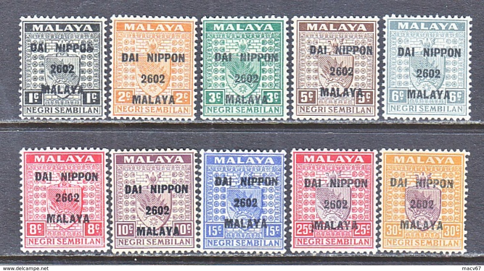 JAPANESE  OCCUP.  NEGRI SEMBILAN  N 17-26   * - Japanese Occupation