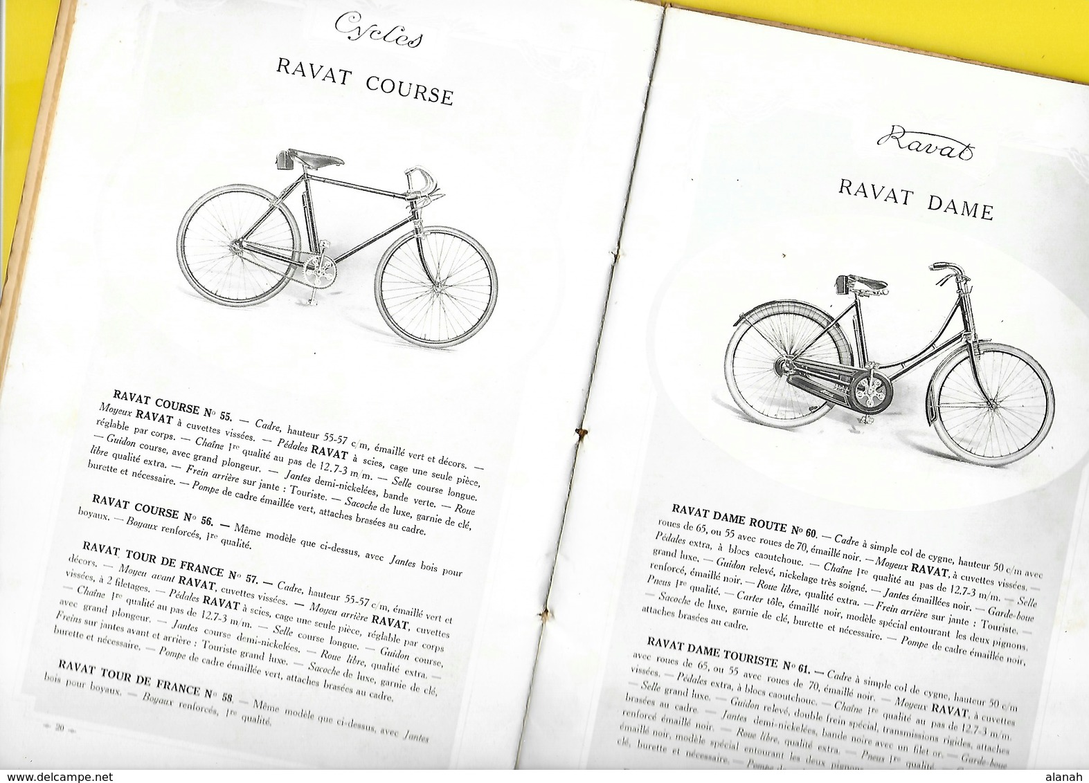 Catalogue 19?? Cycles "RAVAT" Saint Etienne 24 Pages + Couverture Format 16 X 24 Cm Env.. - Cyclisme