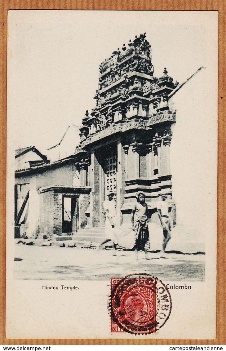 As260 COLOMBO Ceylon COLOMBO Hindoo Temple 1900s -PLÂTE N°91 CEYLAN SRI-LANKA - Sri Lanka (Ceylon)