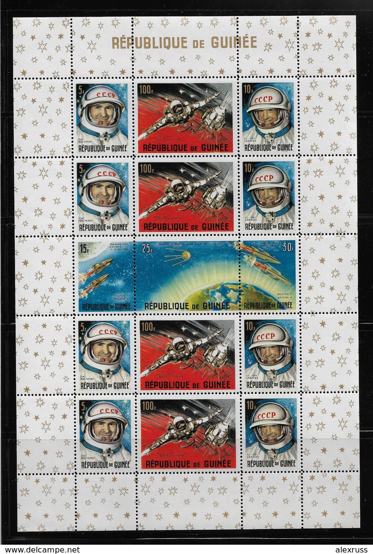 Guinea 1965 Space Soviet Cosmonauts Sheets Scott # 393a + Rare Imperf Sheet,VF MNH** (RN-8) - Africa