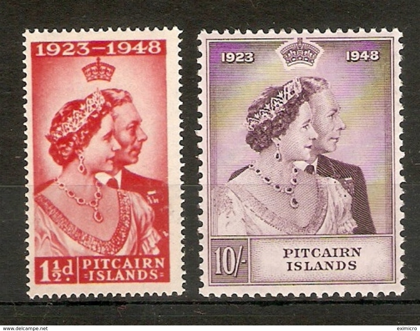 PITCAIRN ISLANDS 1949 SILVER WEDDING SET LIGHTLY MOUNTED MINT Cat £41+ - Pitcairn Islands