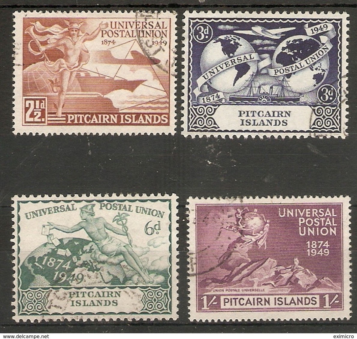 PITCAIRN ISLANDS 1949 UPU SET SG 13/16 FINE USED Cat £14 - Pitcairn Islands