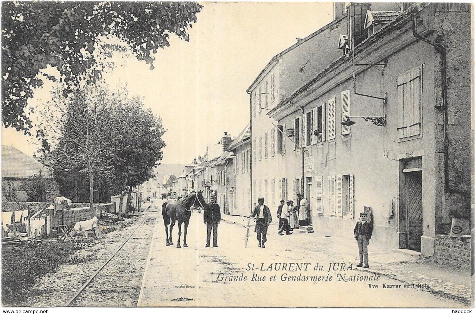 SAINT LAURENT DU JURA: GRANDE RUE ET GENDARMERIE NATIONALE - Autres & Non Classés