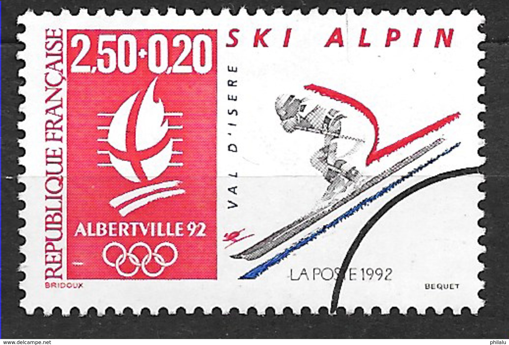 FRANCE  2710 Jeux Olympiques D’hiver Albertville 92 Ski Alpin. - Oblitérés