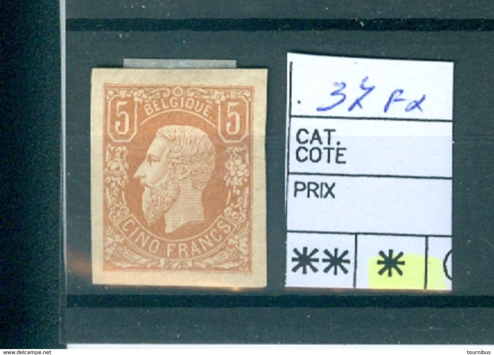 37 A Faux Côte € - 1869-1883 Léopold II