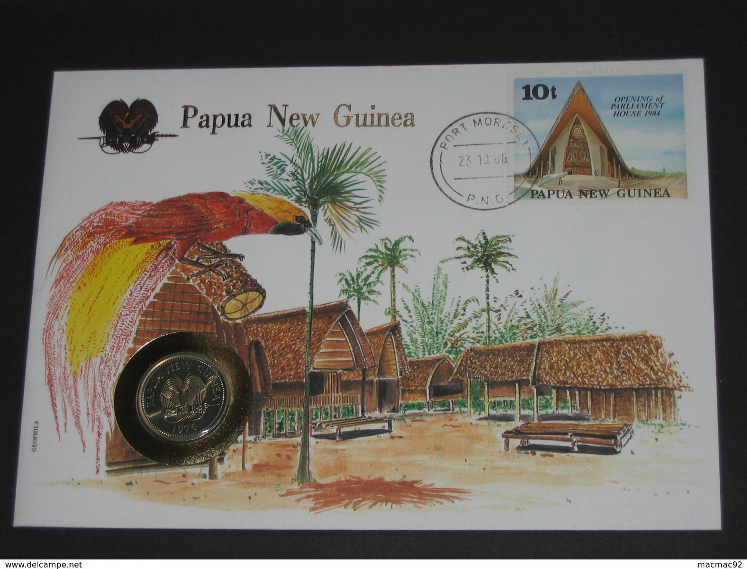 Papouasie-Nouvelle-Guinée  - KINA 1976  - Monnaie Sur Enveloppe   **** EN ACHAT IMMEDIAT **** - Papúa Nueva Guinea