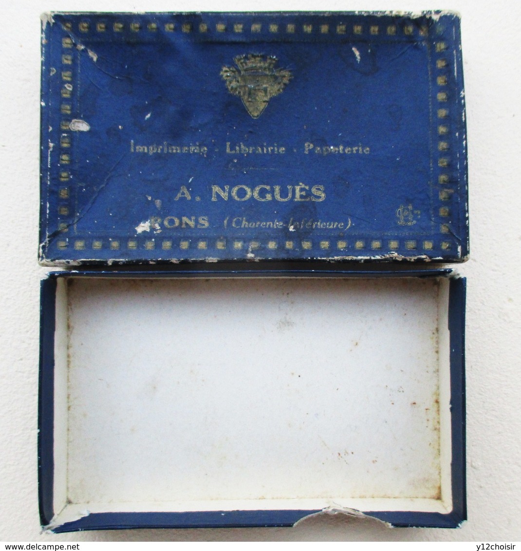 BOITE CARTON POUR CARTES DE VISITE IMPRIMERIE LIBRAIRIE PAPETERIE A. NOGUES PONS (CHARENTE INFERIEURE) CHARENTE MARITIME - Cartes De Visite