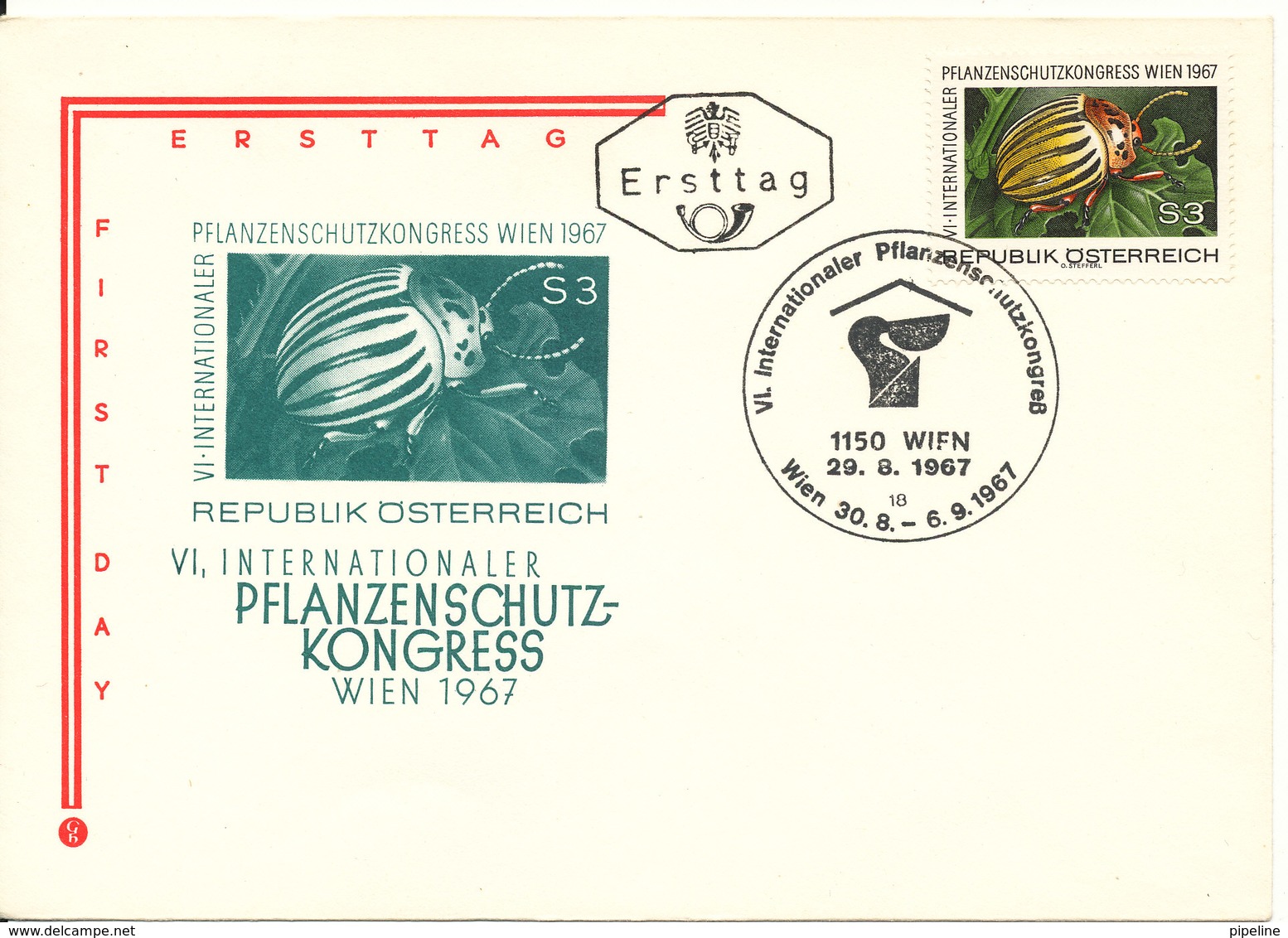 Austria FDC Planzenschutz - Kongress In Wien 29-8-1967 With Cachet - FDC