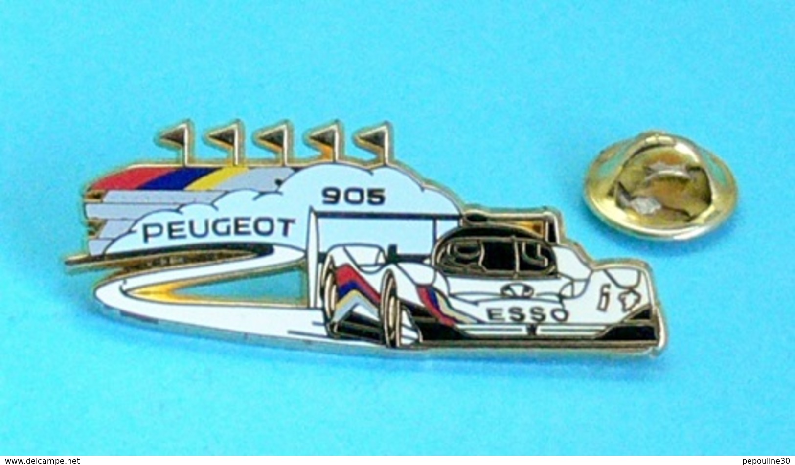 1 PIN'S //   ** PEUGEOT 905 EV1 / ESSO ** . (Arthus Bertrand Paris) - Peugeot