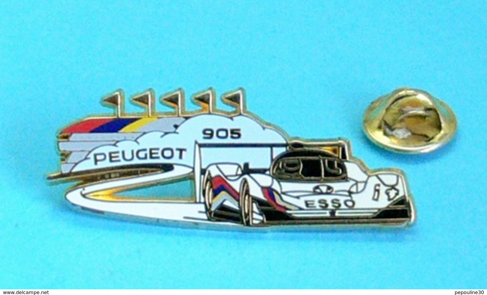 1 PIN'S //   ** PEUGEOT 905 EV1 / ESSO ** . (Arthus Bertrand Paris) - Peugeot