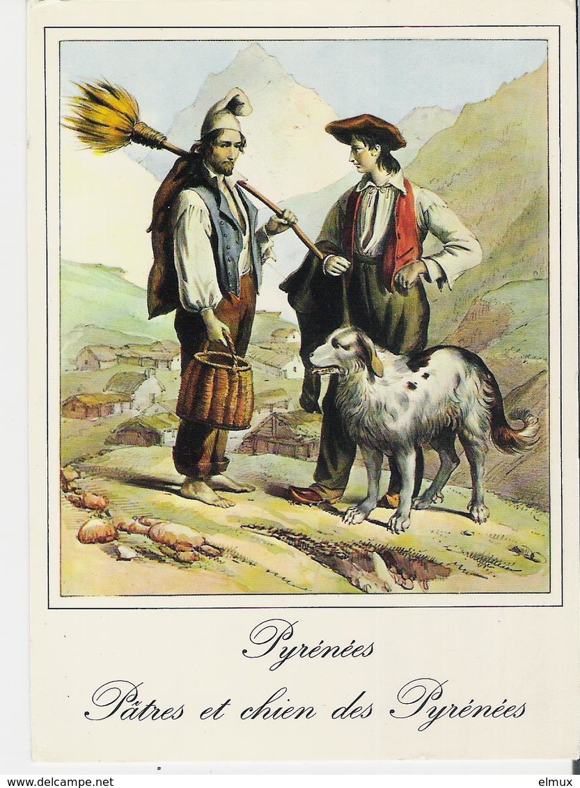 TRAMZAIGUES. CP Pâtres Et Chien Des Pyrénées Aux Cabanes De Tramzaigues D'après Gravure - Autres & Non Classés