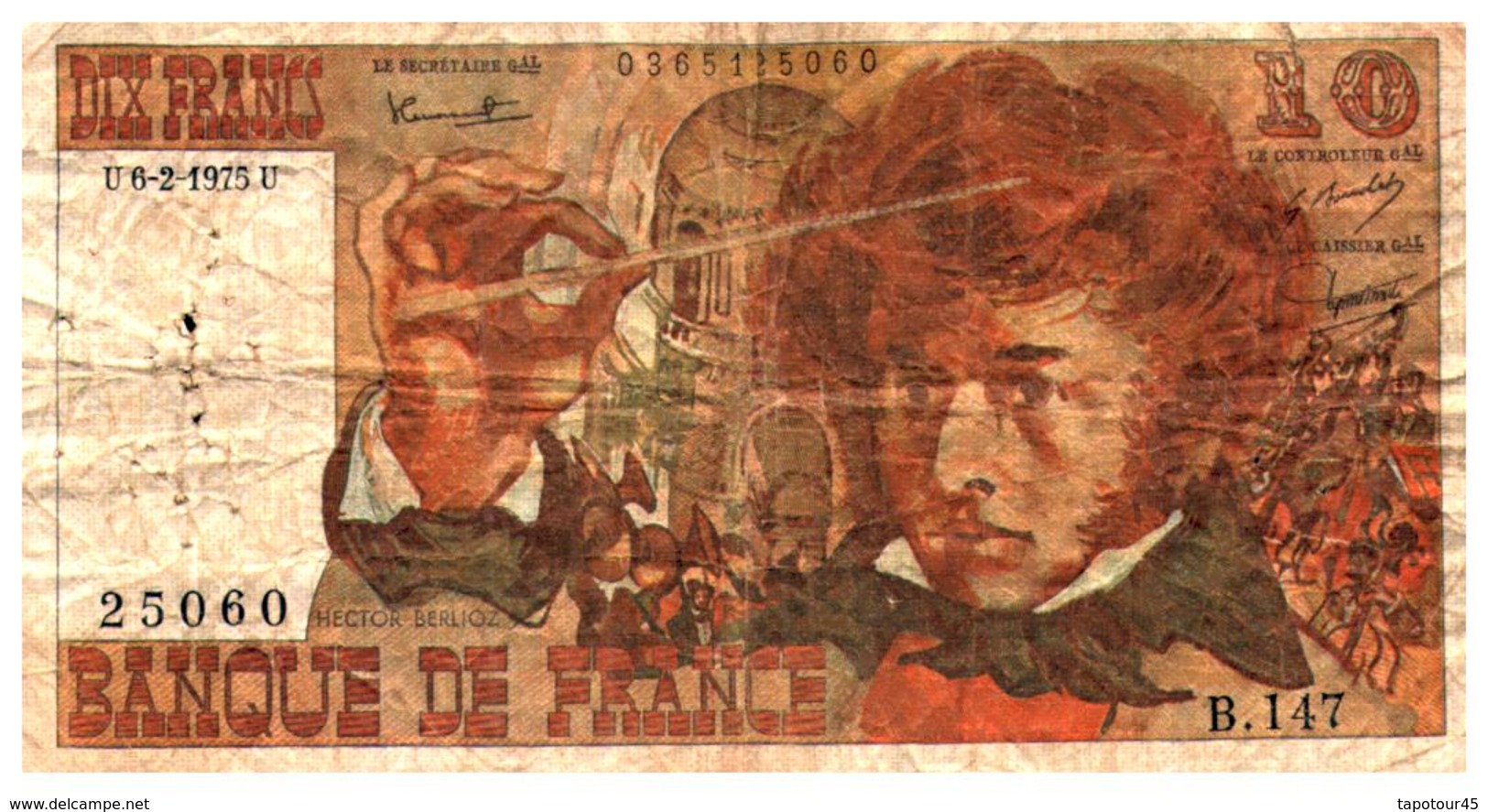 Billet  >  France > 10  Francs  U.6-2-1975.U. - 10 F 1972-1978 ''Berlioz''