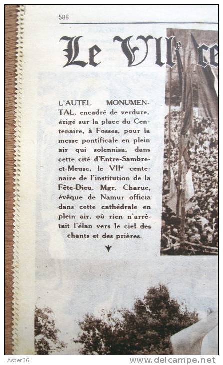 Magazine Avec Article "Le 7me Centenaire De La Fête-Dieu à Fosses" 1946 - Collections