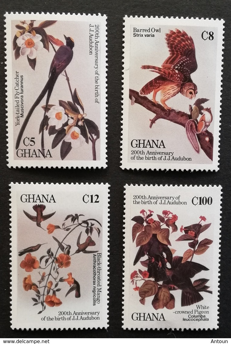 Ghana 1985 Audubon Birth. Bicent. M.N.H. - Ghana (1957-...)