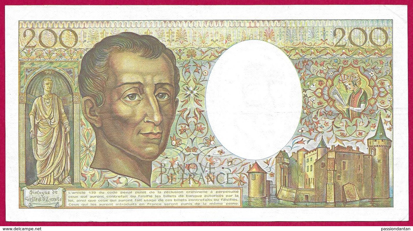 Billet De La Banque De France - Coupure De 200 Francs - Type Montesquieu - Année 1985 - 200 F 1981-1994 ''Montesquieu''