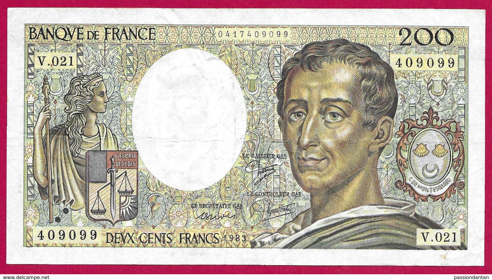 Billet De La Banque De France - Coupure De 200 Francs - Type Montesquieu - Année 1983 - 200 F 1981-1994 ''Montesquieu''