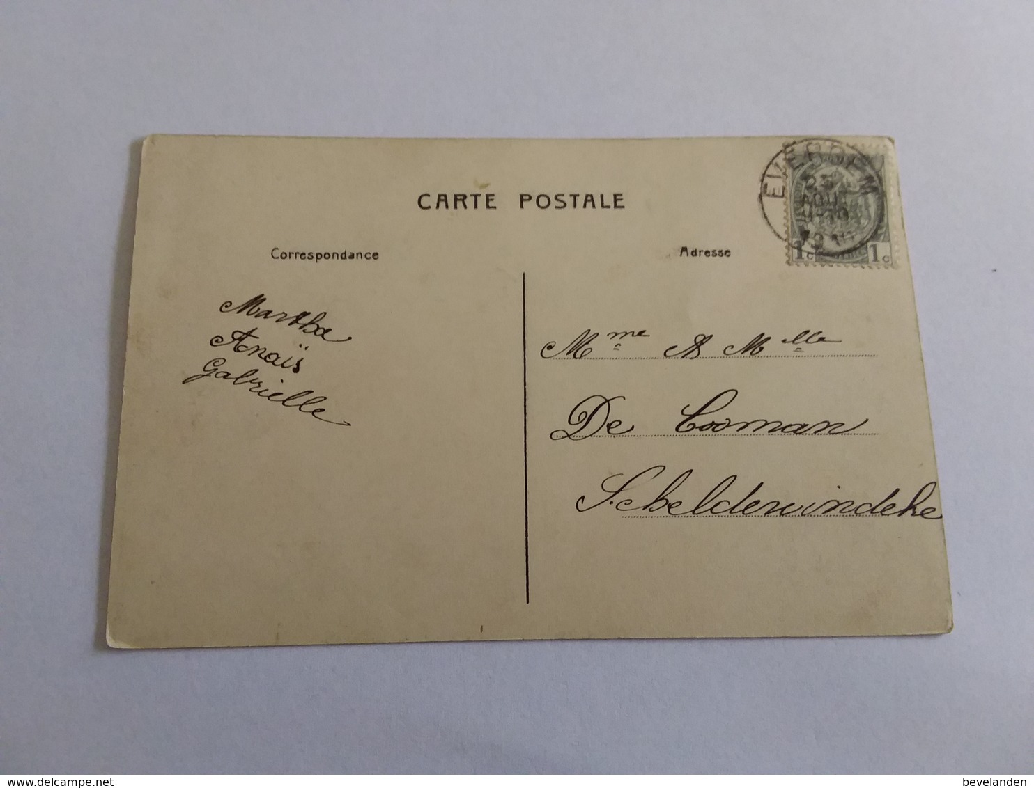 Postkaart Evergem Achterzijde Van Huis Dr Messi En Ca1910 - Autres & Non Classés