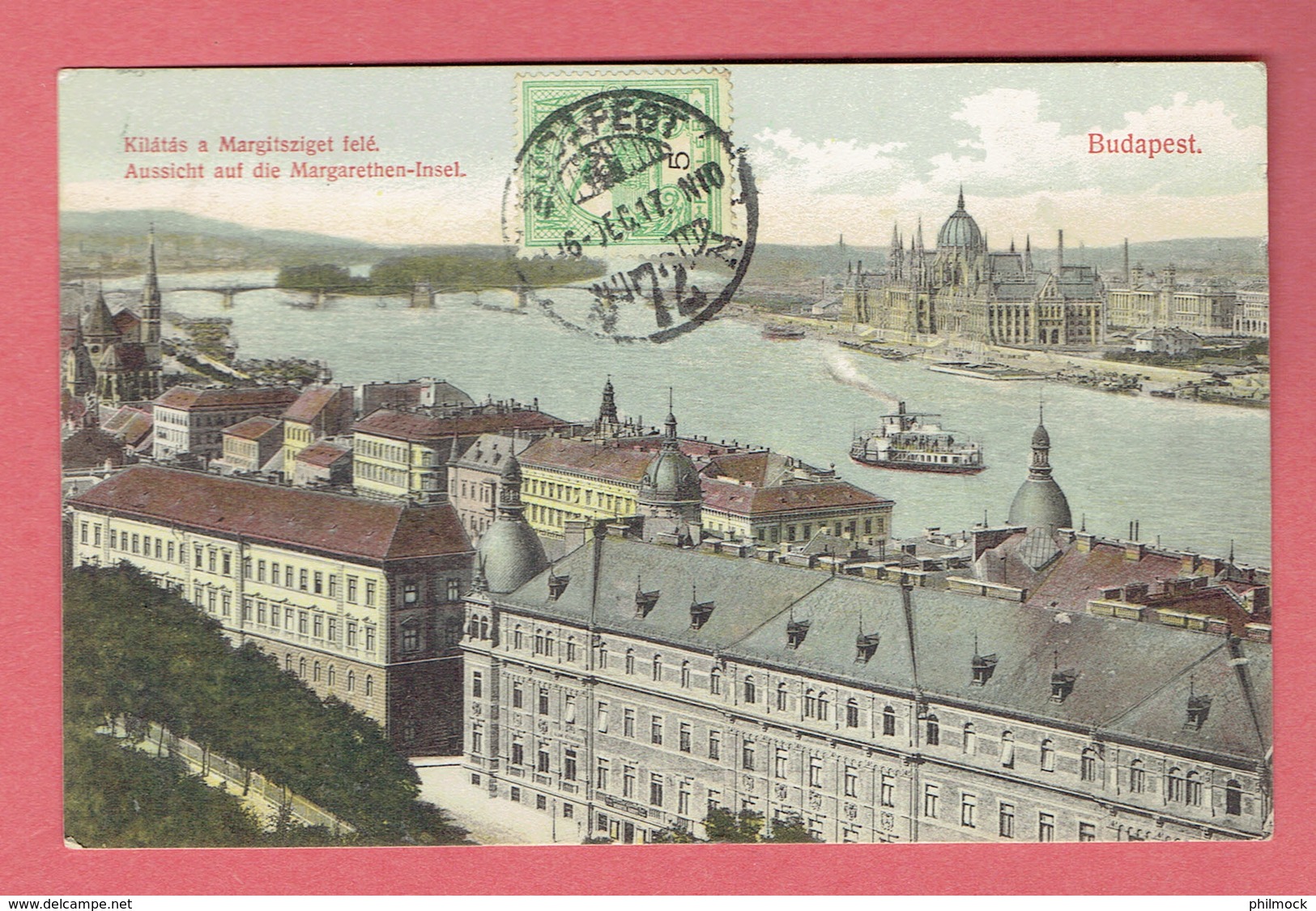 Budapest-Hongrie 1917 - Kilàtàs A Margitsziget Felé - Color - Occupation Allemande - Hongrie
