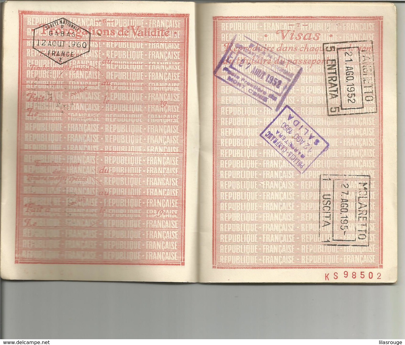 PASSEPORT  REPUBLIQUE FRANCAISE - Documents Historiques