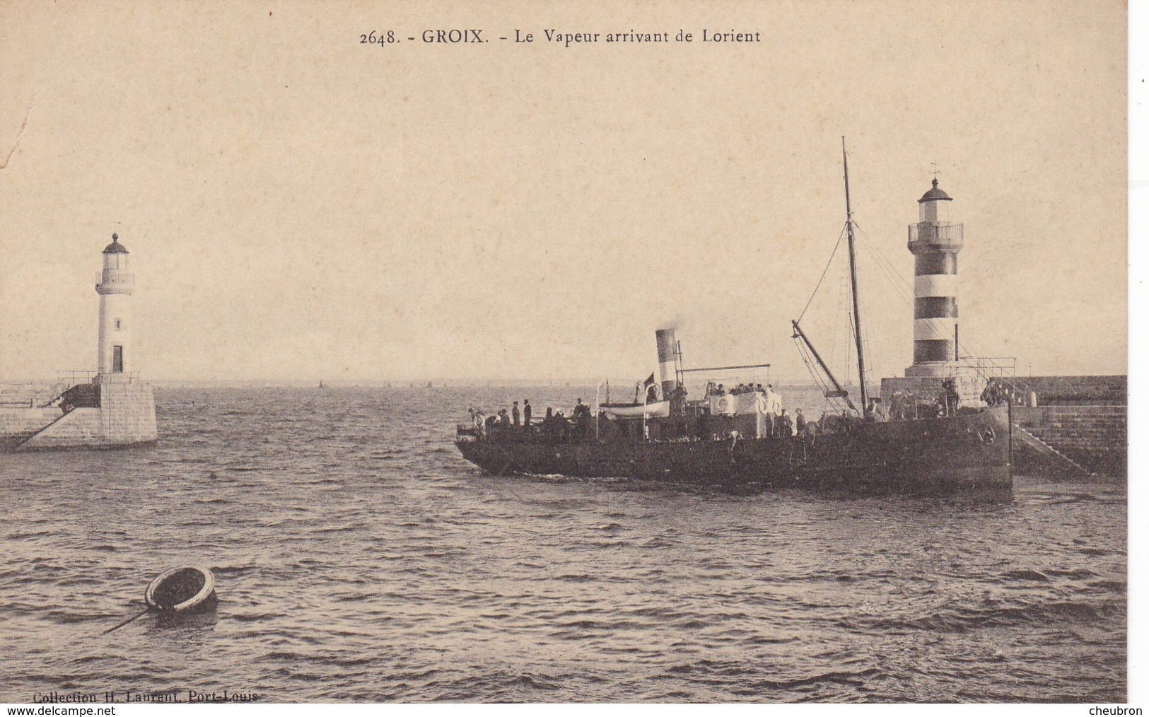 56. ILE DE GROIX . CPA. LE VAPEUR ARRIVANT DE LORIENT - Groix