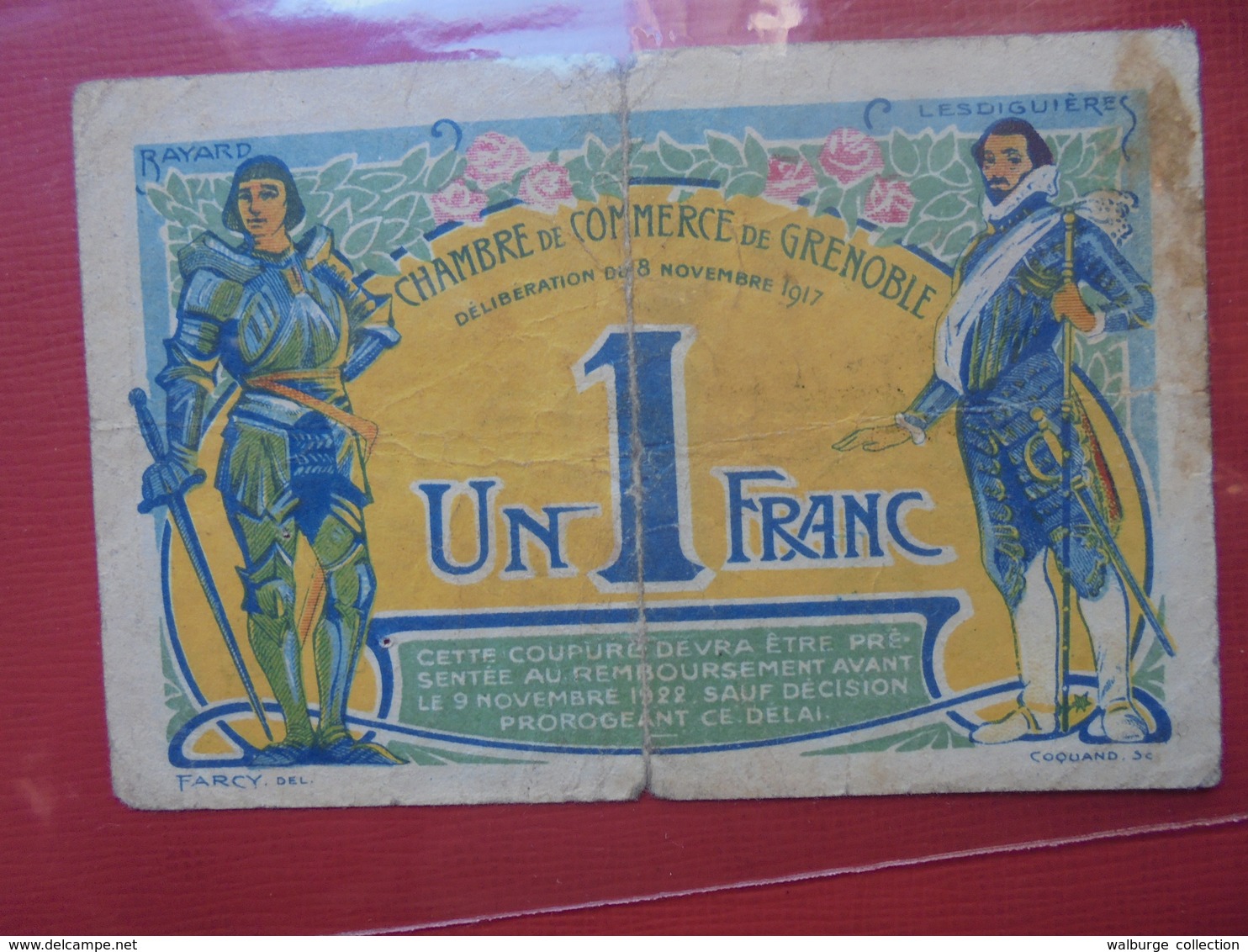 GRENOBLE 1 FRANC 1917 CIRCULER - Bons & Nécessité