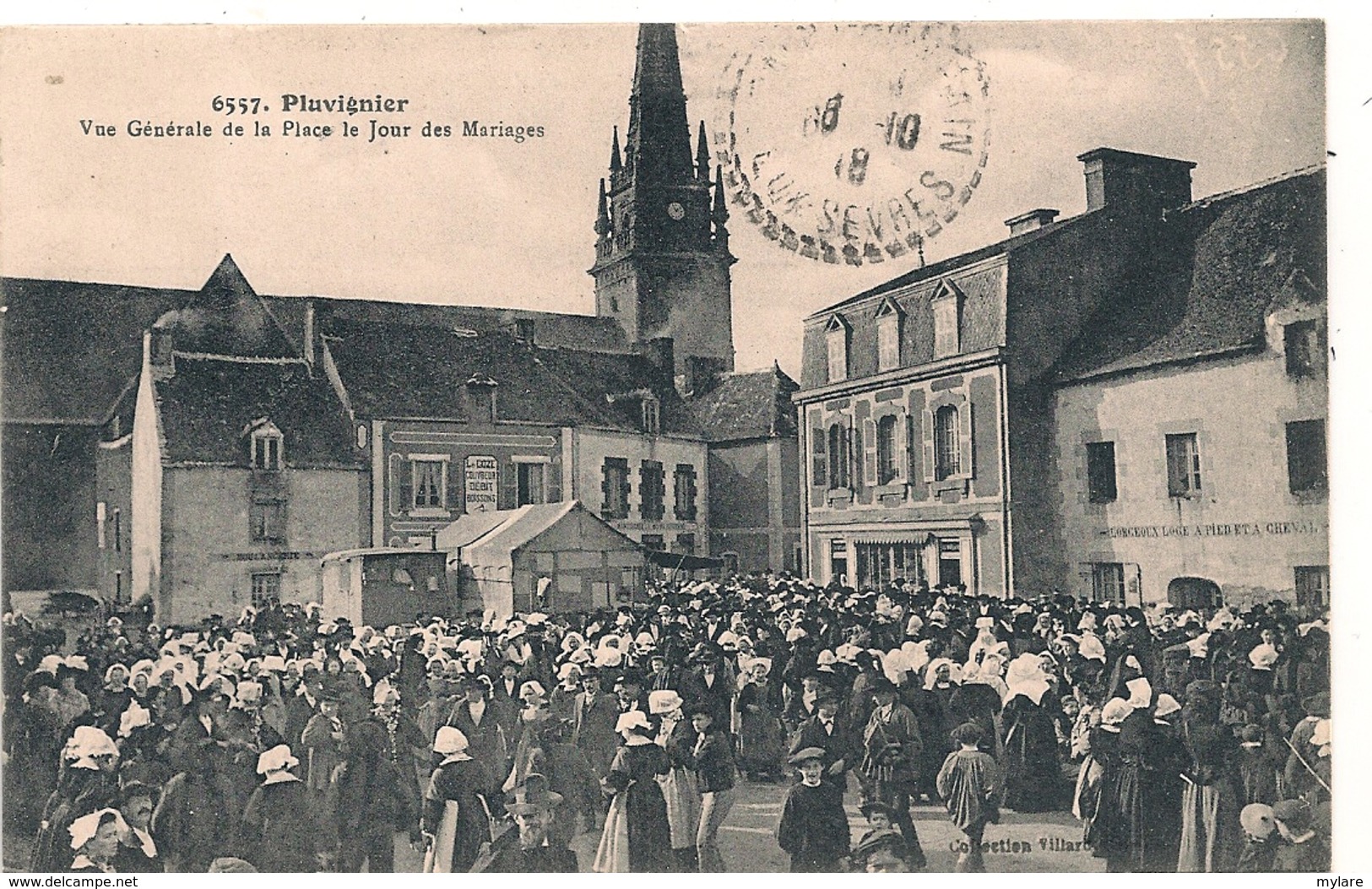 Cpa 56 Pluvignier Place Jour De Mariage - Pluvigner