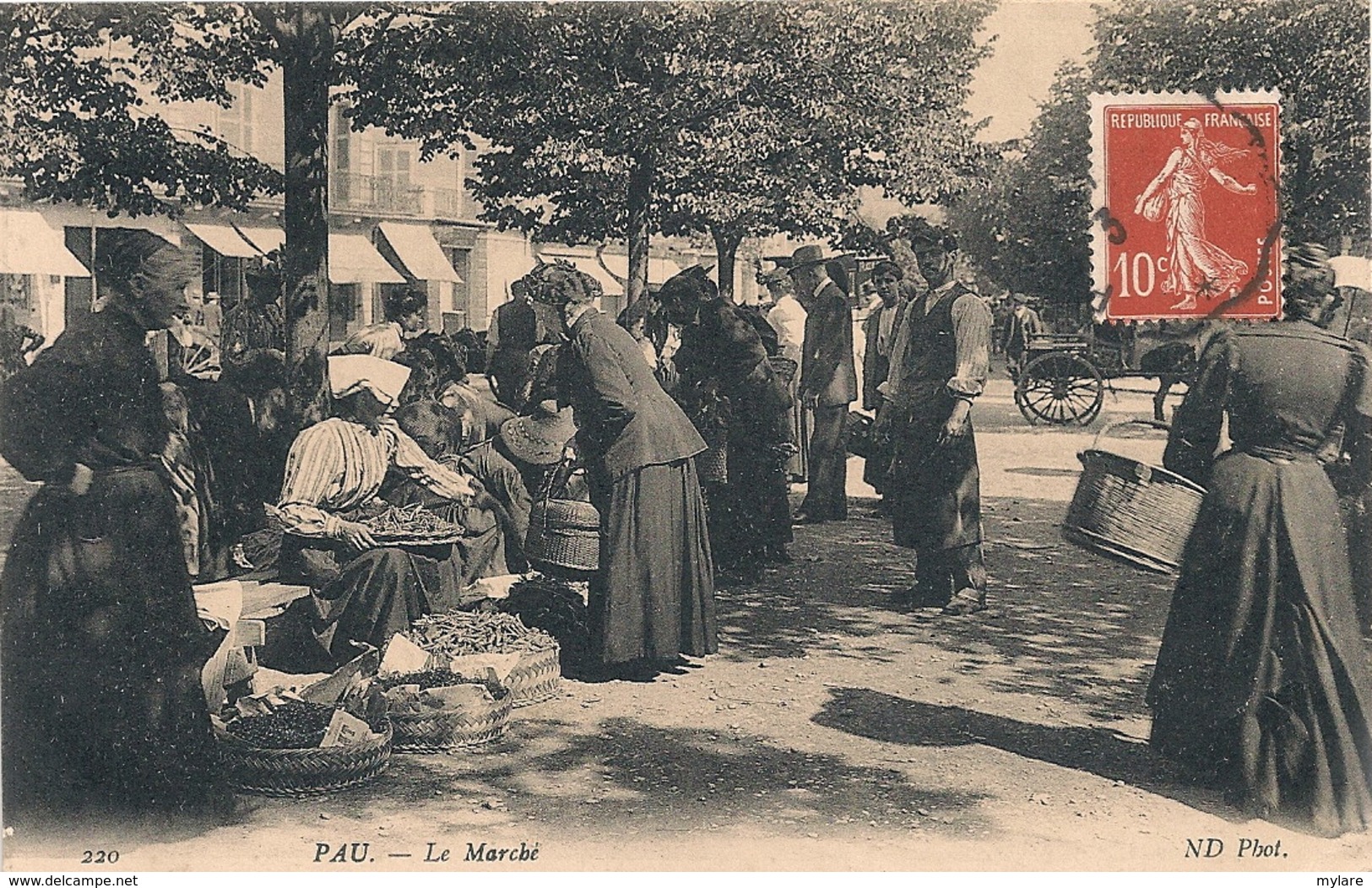 Cpa 64 Pau Le Marché - Pau