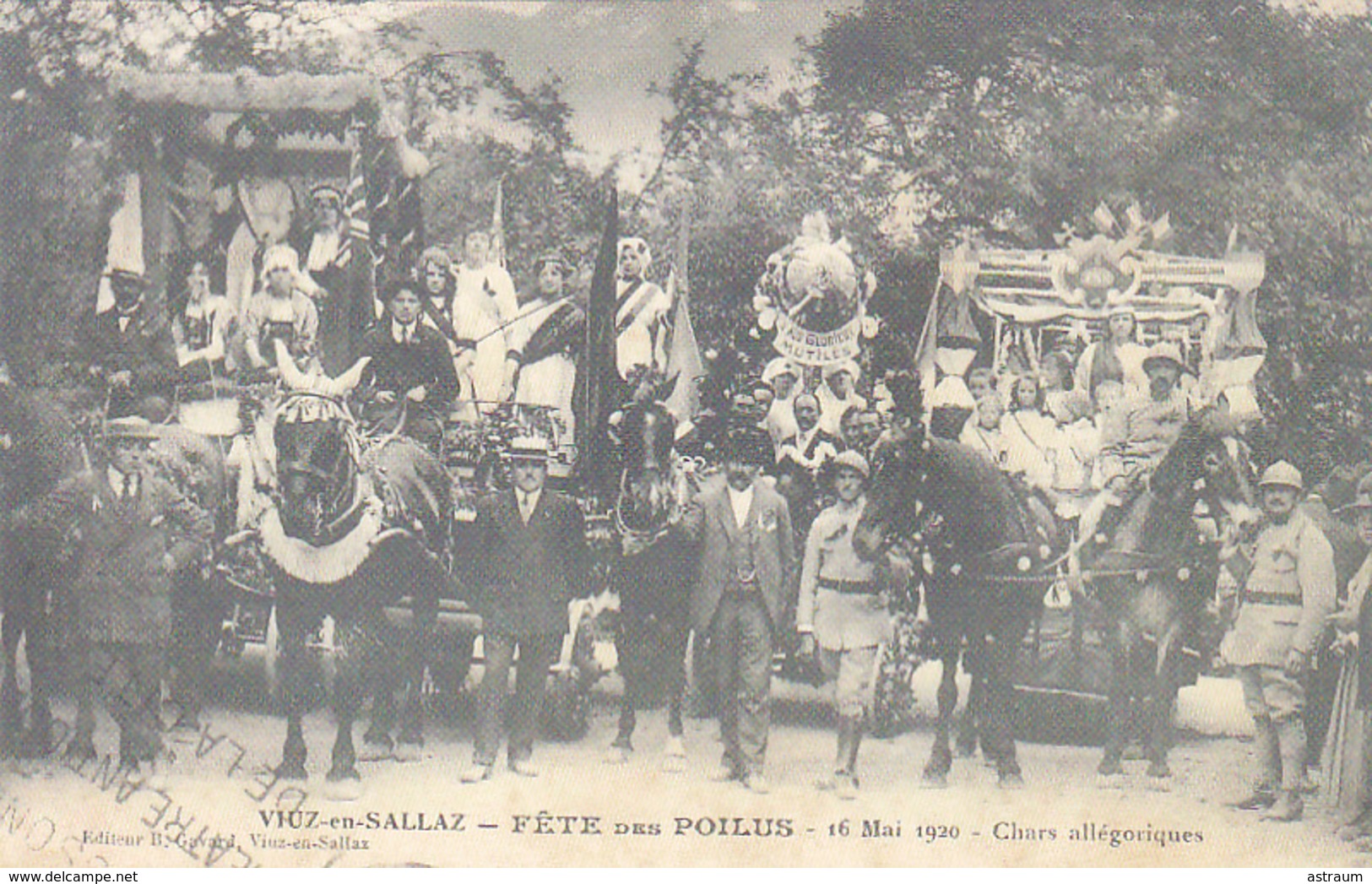 Cpa -74-viuz En Sallaz-fete Des Poiulus-pas Sur Delc.-animée-chars Allegoriques-repro - Autres & Non Classés