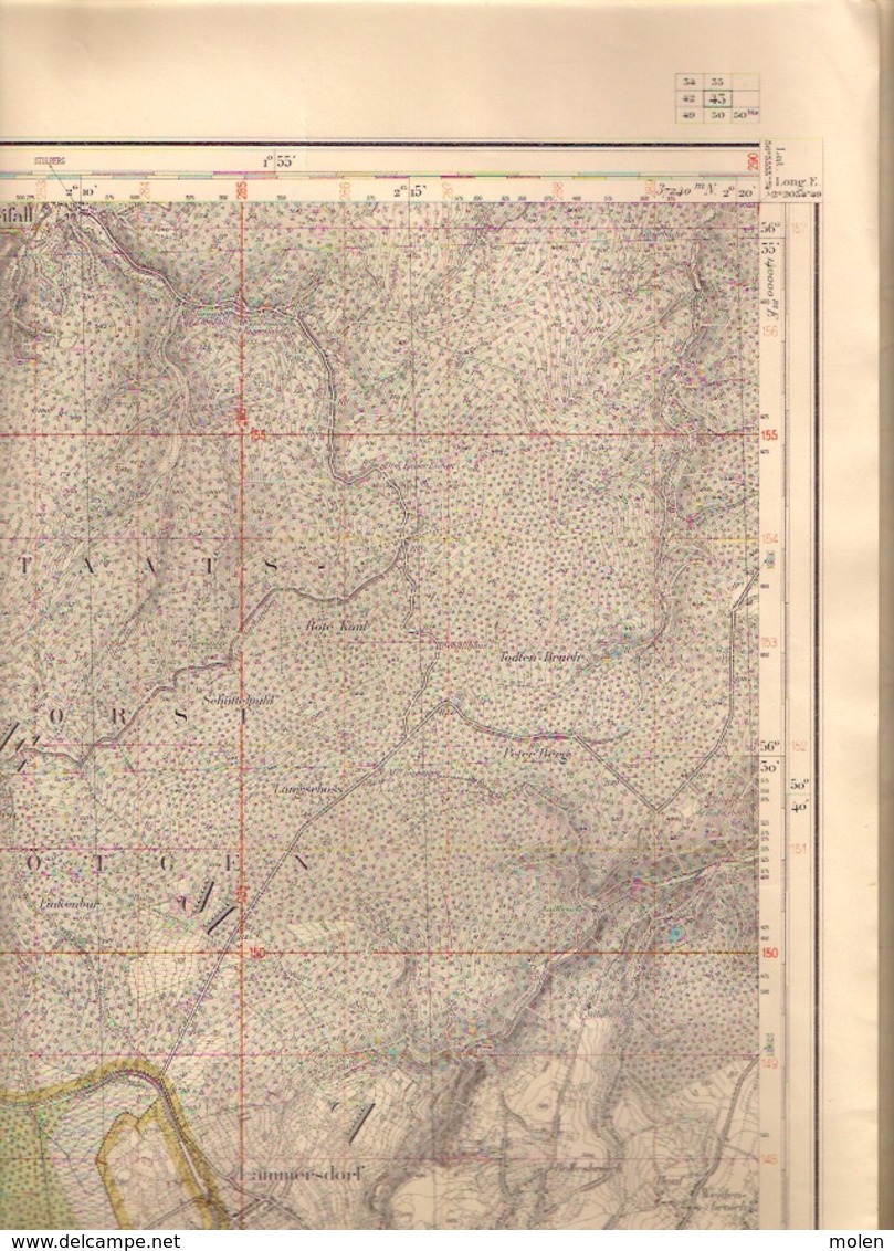 LIMBOURG Mesure 1872-1931 CARTE D ETAT-MAJOR 43 EUPEN WELKENRAEDT MONSCHAU ROTGEN MORESNET EYNATTEN WALHEIM WALHORN S400 - Limburg