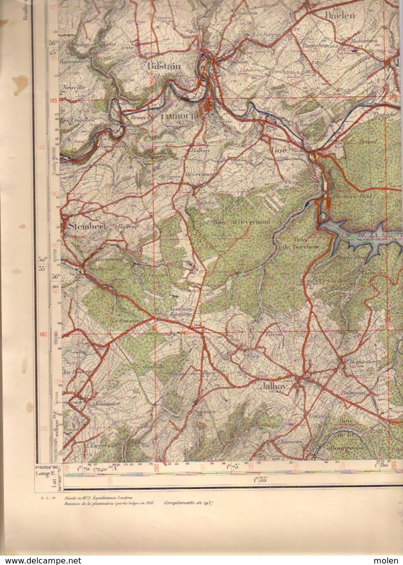 LIMBOURG Mesure 1872-1931 CARTE D ETAT-MAJOR 43 EUPEN WELKENRAEDT MONSCHAU ROTGEN MORESNET EYNATTEN WALHEIM WALHORN S400