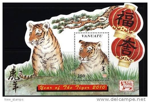 Vanuatu 2010 Year Of The Tiger SS MNH - Chinese New Year