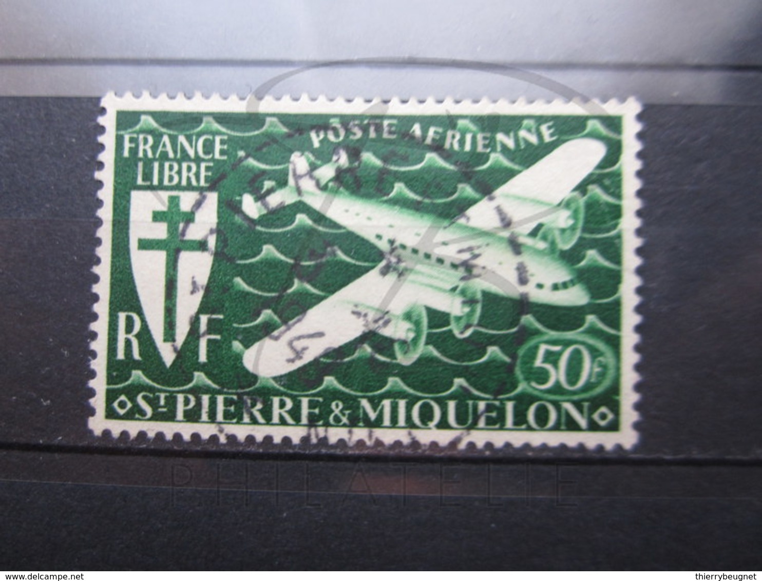 VEND BEAU TIMBRE DE POSTE AERIENNE DE S.P.M. N° 9 , OBLITERATION " ST-PIERRE ET MIQUELON " !!! - Used Stamps