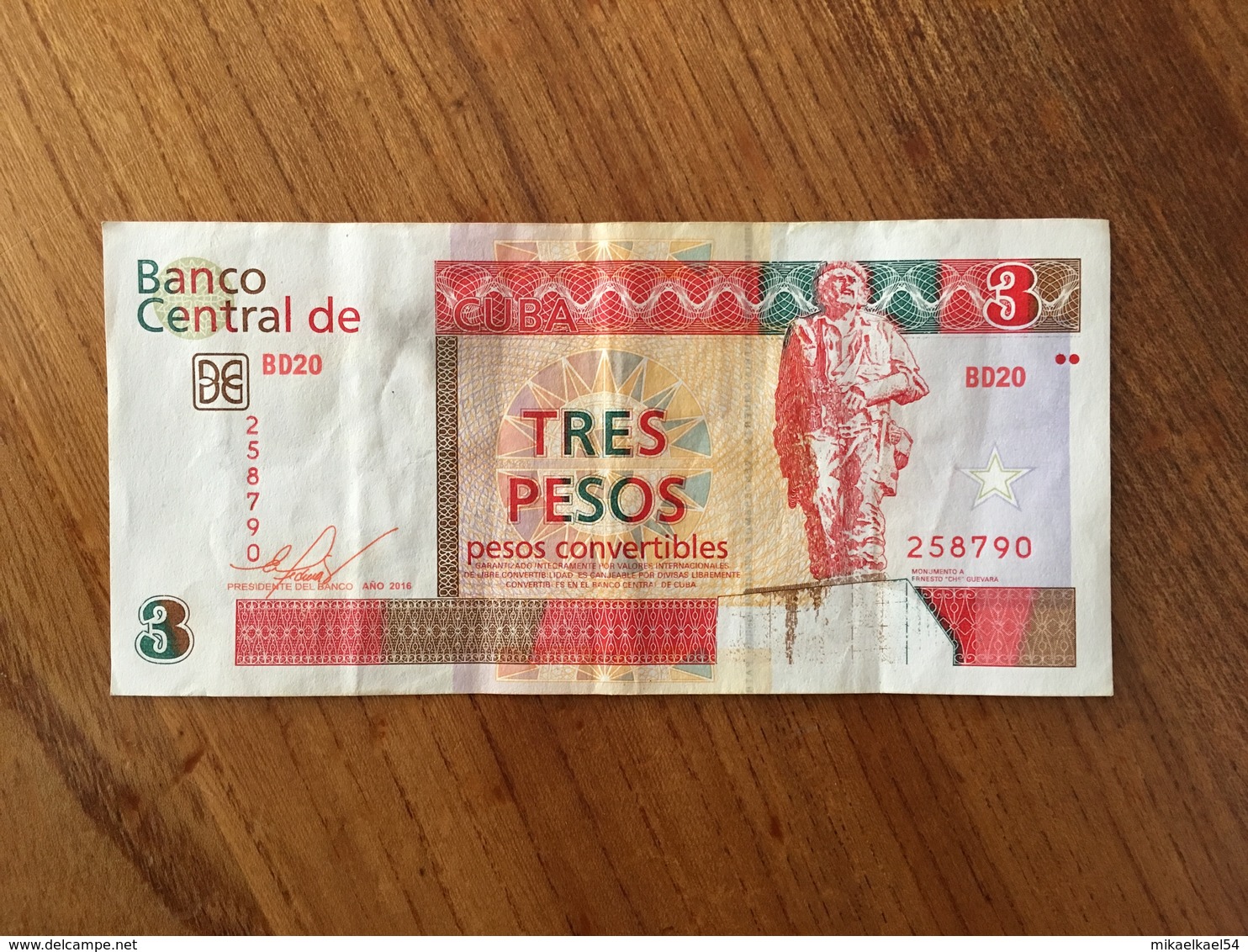 CUBA 3 Pesos Convertibles CUC - 2016 - VF/XF - Cuba