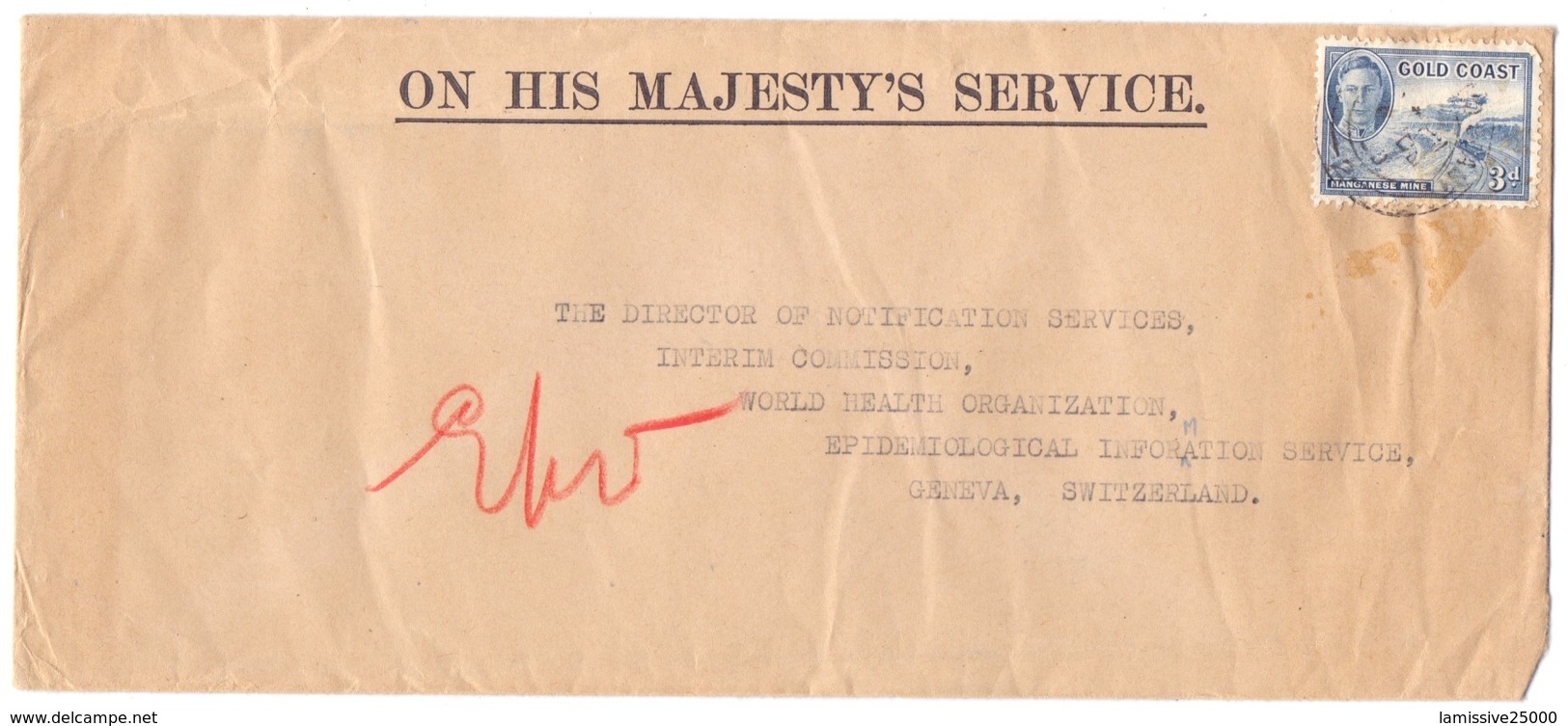 Covers On His Majesty S Service Switzerland Lettre Pour La Suisse - Costa D'Oro (...-1957)