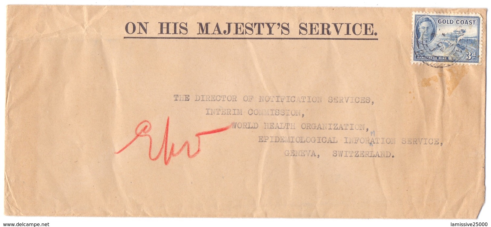 Covers On His Majesty S Service Switzerland Lettre Pour La Suisse - Gold Coast (...-1957)