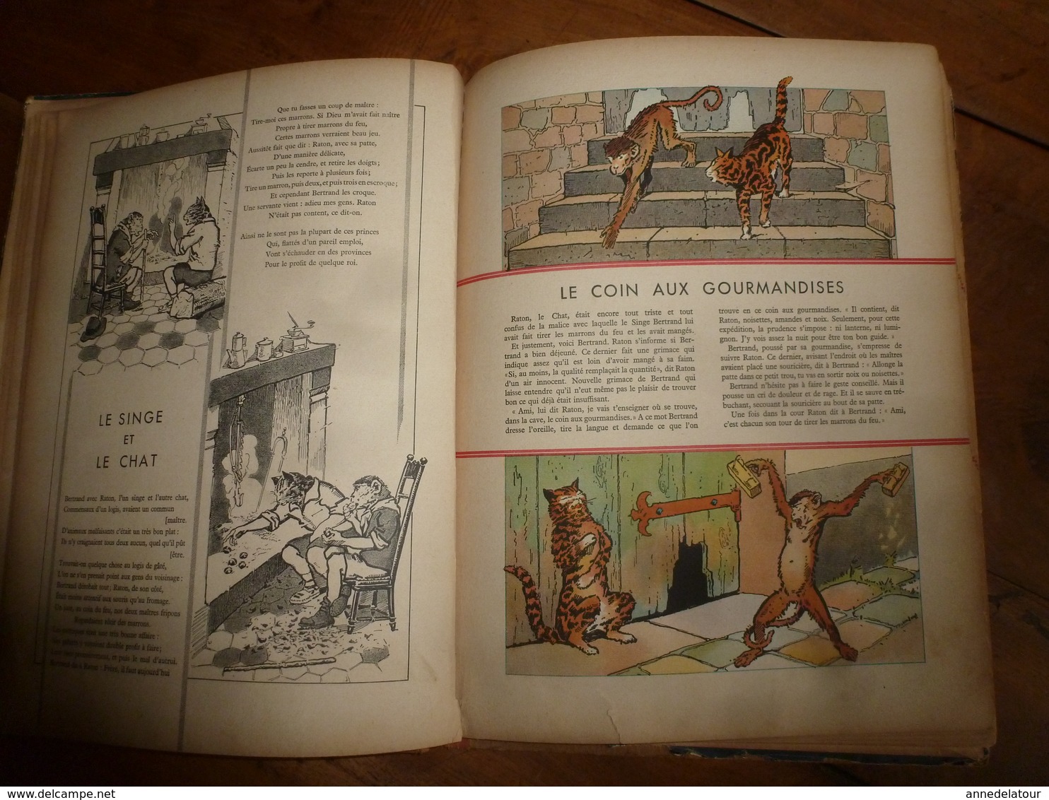 Dédicacé par l'illustrateur Georges Ripart à son petit ami : QUELQUES FABLES DE LA FONTAINE