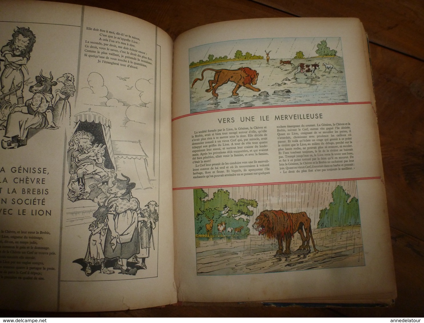 Dédicacé par l'illustrateur Georges Ripart à son petit ami : QUELQUES FABLES DE LA FONTAINE