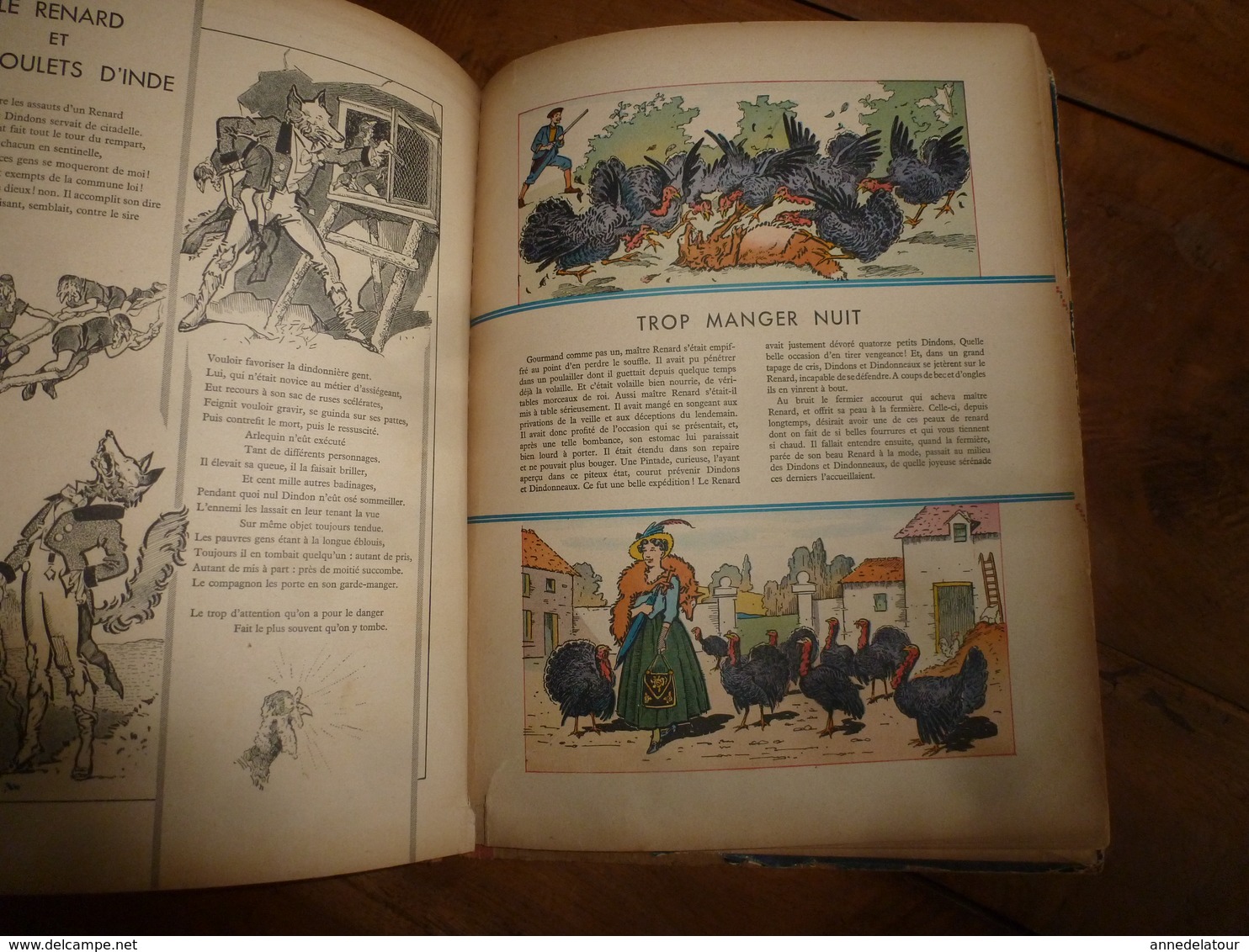 Dédicacé par l'illustrateur Georges Ripart à son petit ami : QUELQUES FABLES DE LA FONTAINE