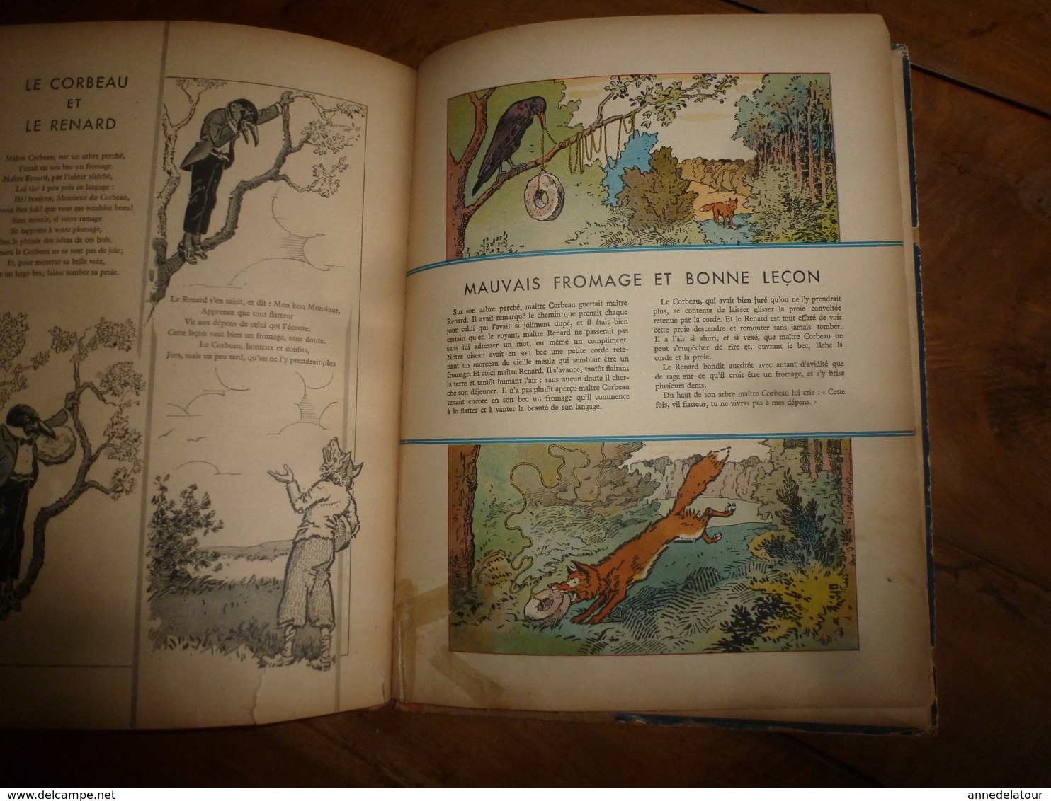 Dédicacé par l'illustrateur Georges Ripart à son petit ami : QUELQUES FABLES DE LA FONTAINE