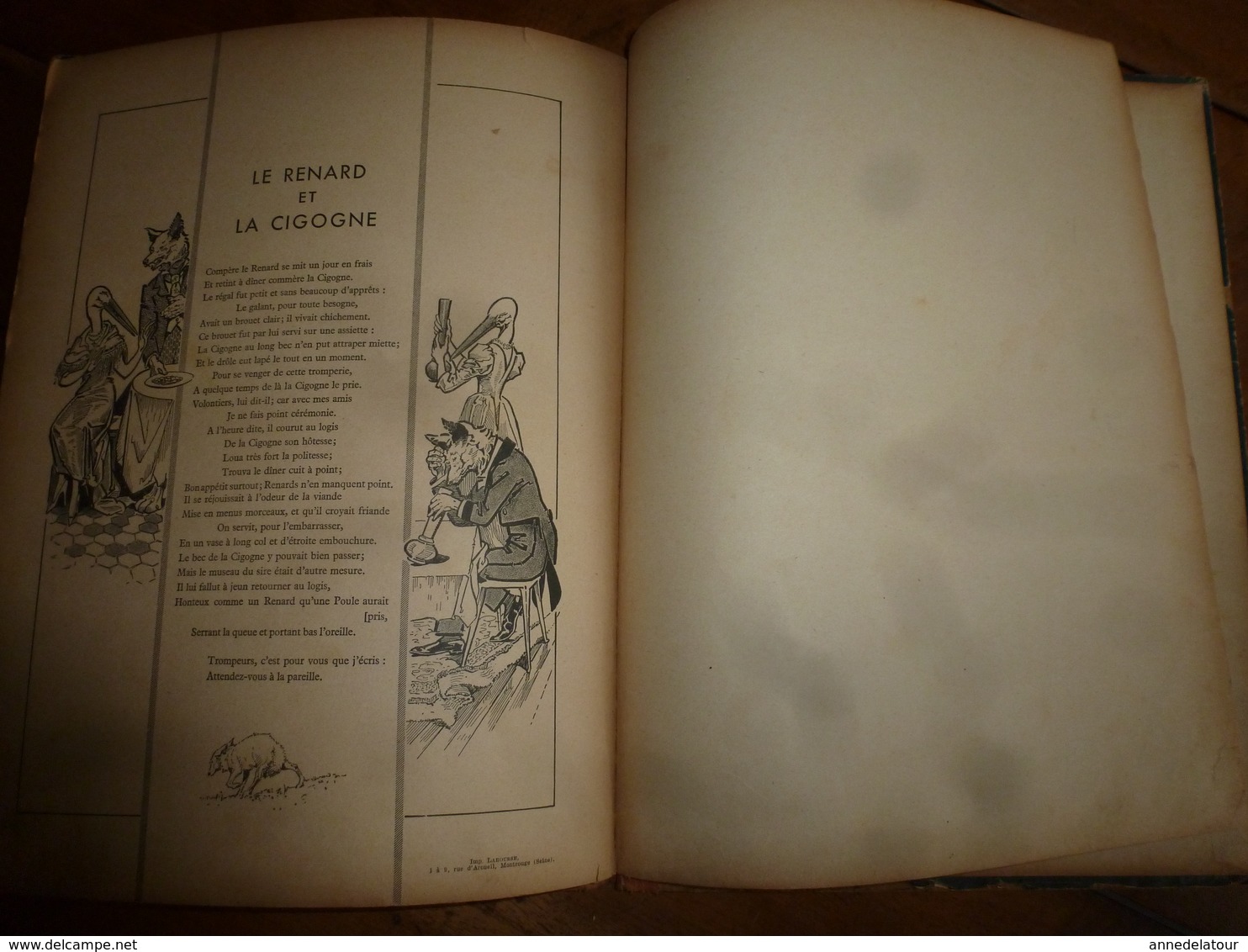 Dédicacé par l'illustrateur Georges Ripart à son petit ami : QUELQUES FABLES DE LA FONTAINE
