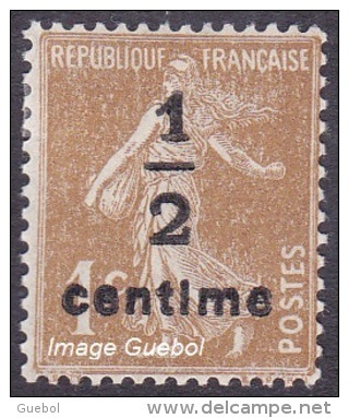 France Semeuse De Roty N°  279 B **  Fond Plein Le 1 Ct Bistre Brun Surchargé - 1906-38 Semeuse Camée