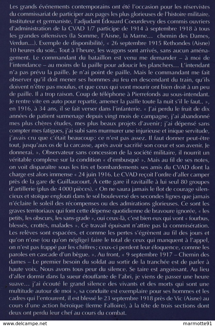 DE L INTENDANCE MILITAIRE AU COMMISSARIAT DE L ARMEE DE TERRE HISTORIQUE SYMBOLE ECOLES ORGANISATION UNITES - Francese