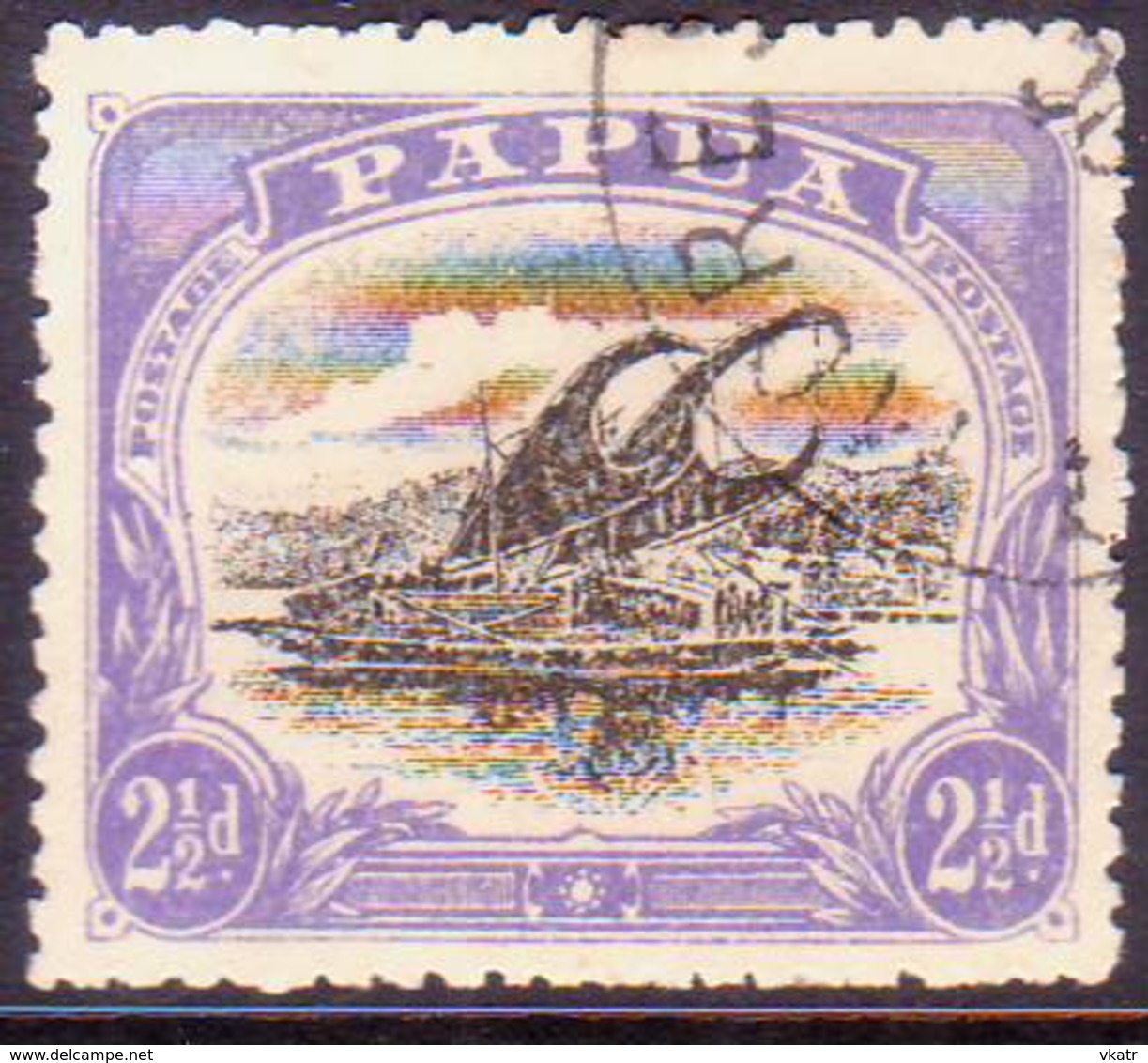 PAPUA (BRITISH NEW GUINEA) 1910 SG #78 2½d Used Large "PAPUA" Wmk Upright Perf.12½ CV £18 - Papouasie-Nouvelle-Guinée