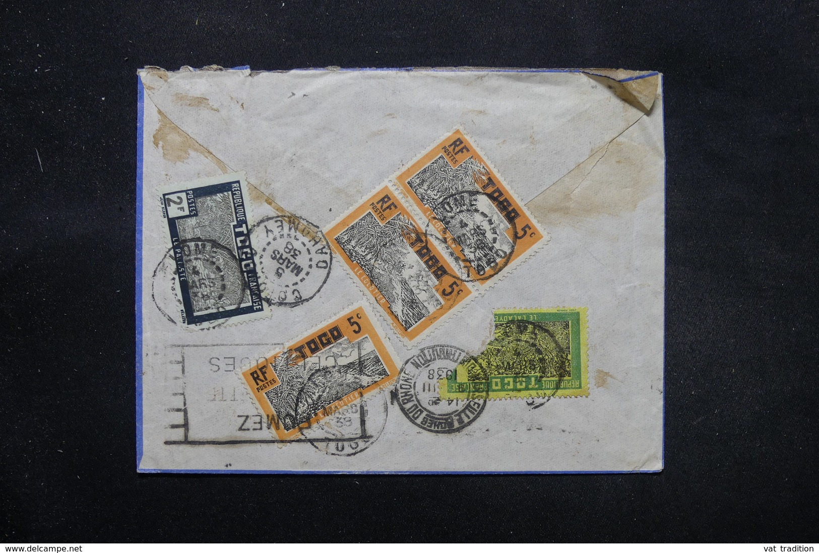 TOGO - Enveloppe De Lomé Pour Marseille En 1938 Par Avion , Affranchissement Plaisant Recto Et Verso - L 27511 - Covers & Documents