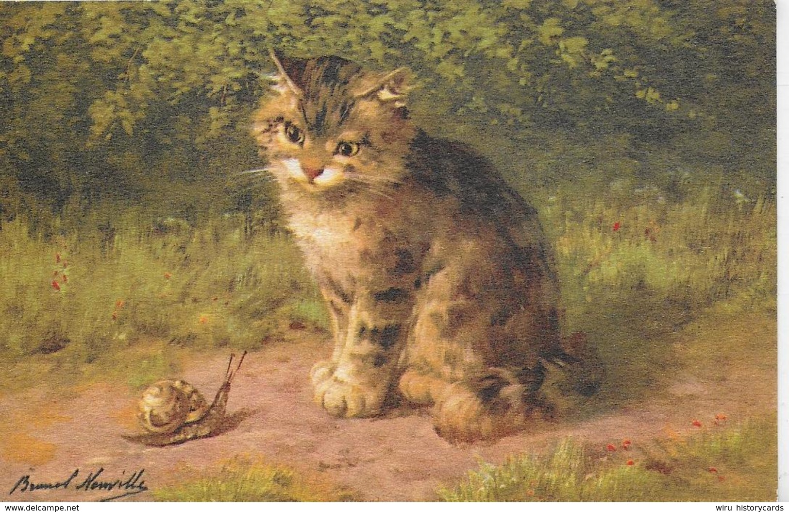 AK 0208  Kätzchen Beobachtet Eine Schnecke - Künstlerkarte Um 1910-20 - Katzen