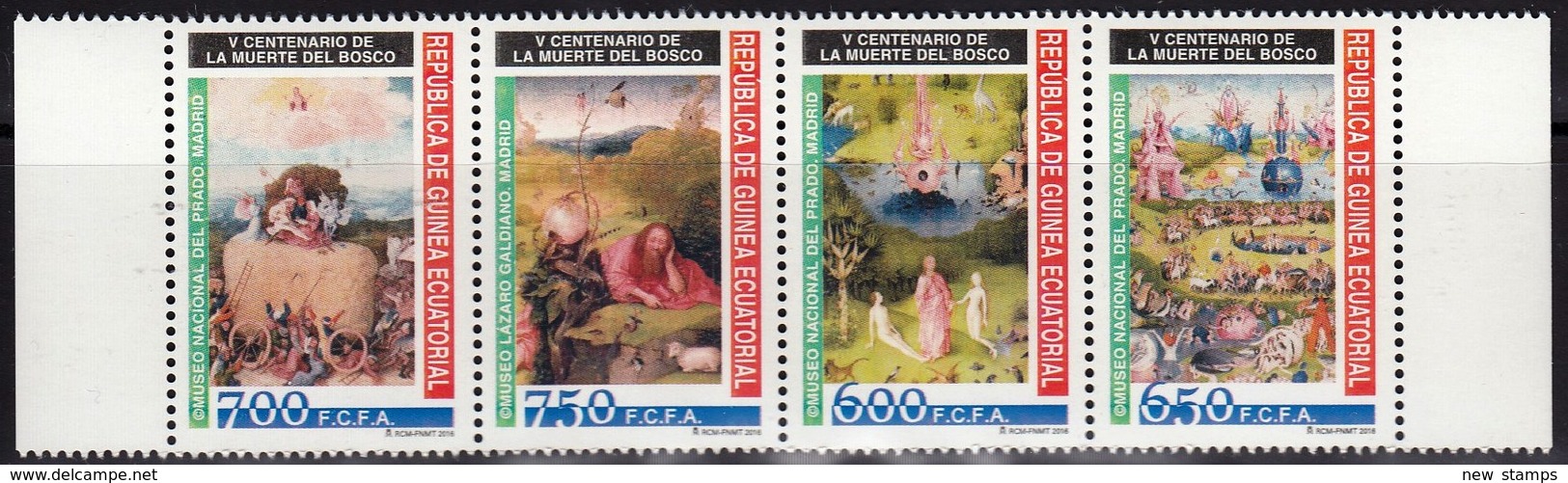 Equatorial Guinea 2016 Hieronymus Bosch Painter Strip Of 4v MNH - Otros & Sin Clasificación