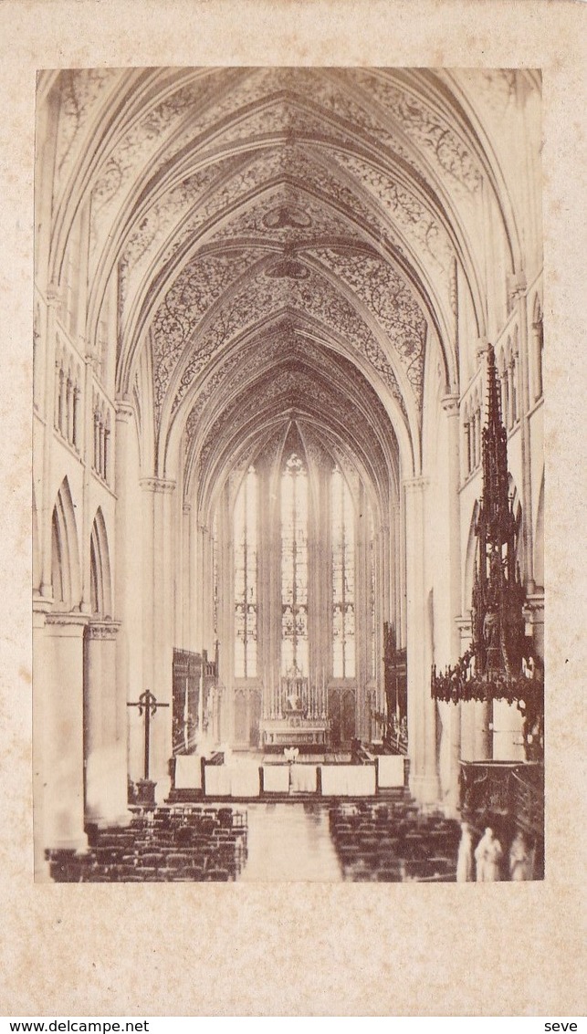 LIEGE. Vue Intérieure De SAINT-PAUL. Photo CDV Années 1860-1870. Sans Nom D'éditeur - Anciennes (Av. 1900)