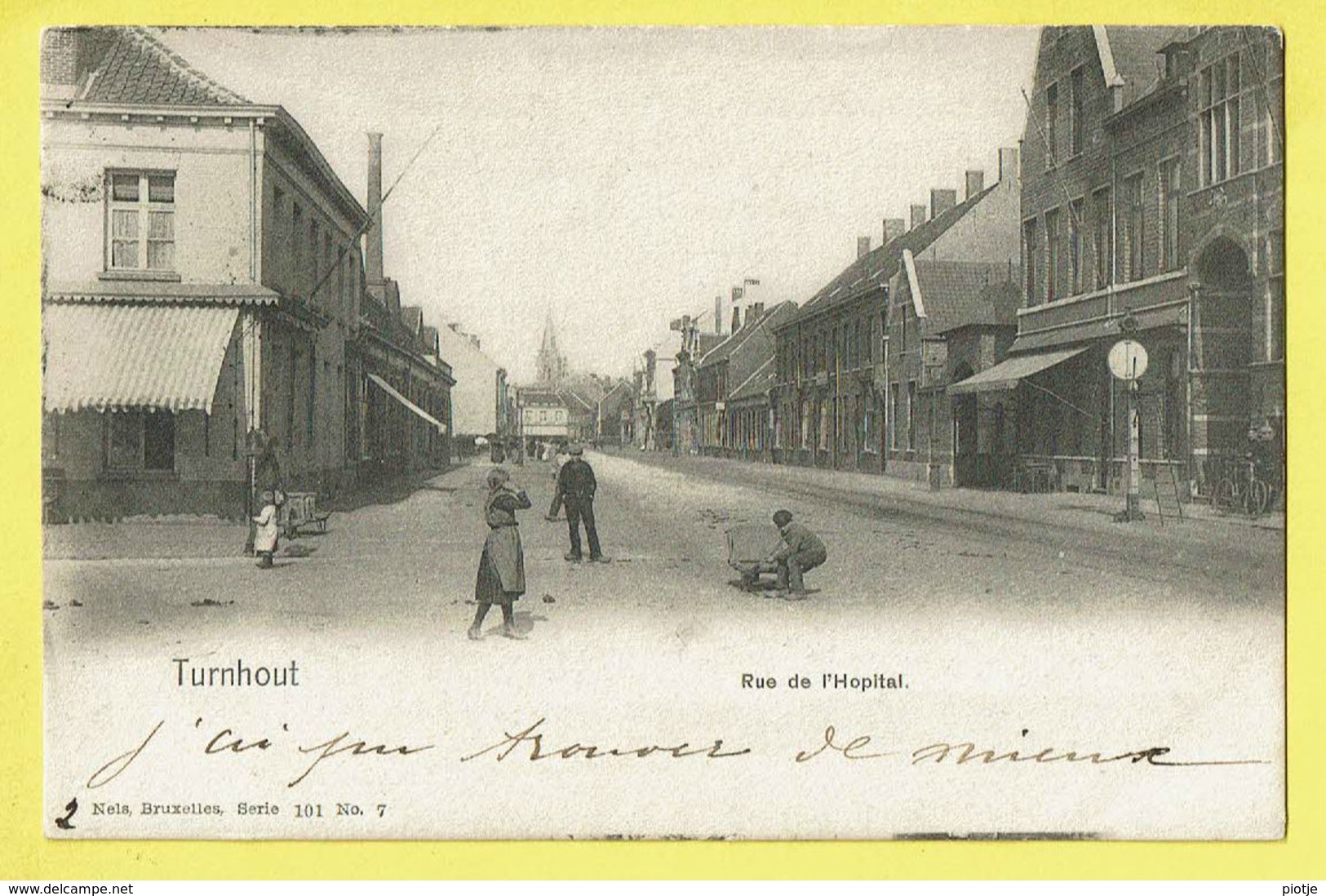 * Turnhout (Antwerpen - Anvers) * (Nels, Série 101, Nr 7) Rue De L'hopital, Char, Animée, Enfants, TOP, Unique - Turnhout